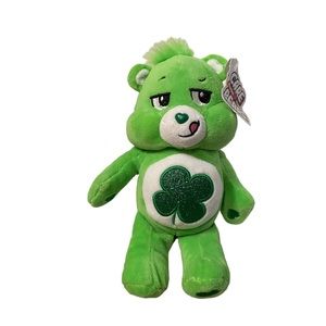 Care Bears Plush Good Luck Bear Green Glitter Shamrock Stuffed Animal Toy 9 inch